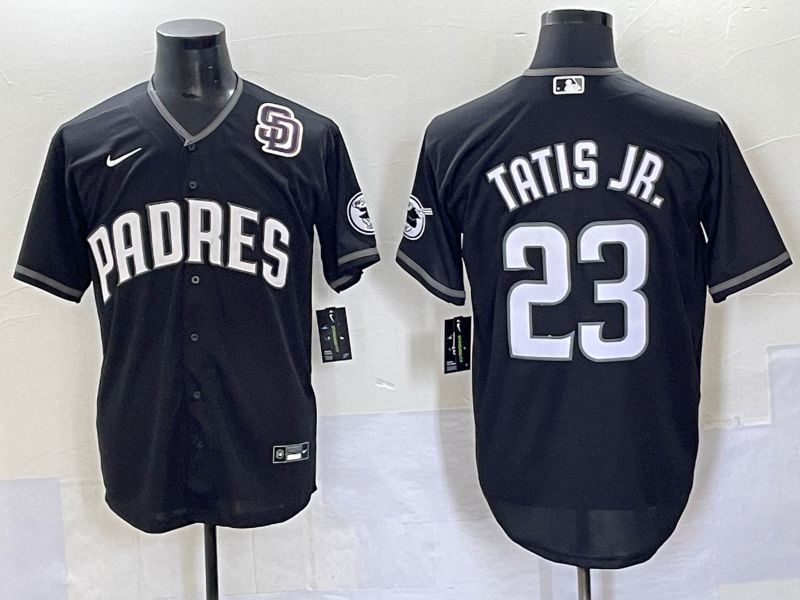 Men 2025 San Diego Padres 23 Tatis jr Black Game Nike MLB Jersey style 7038